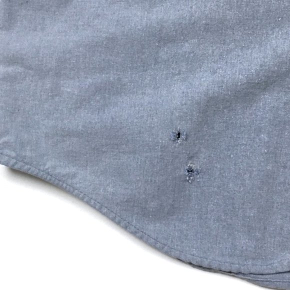 Distressed Carhartt Light Blue Flannel Shirt - Picture 6 of 6